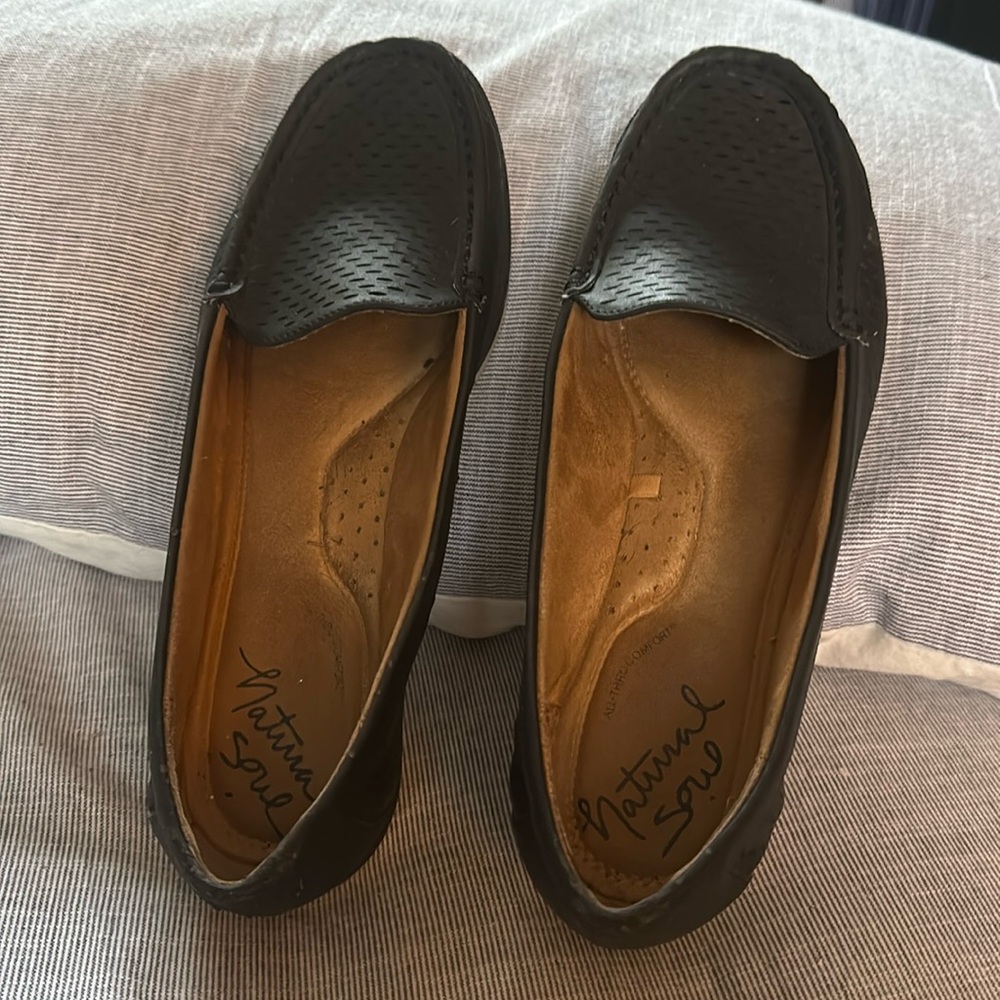 Leather slip on shoes